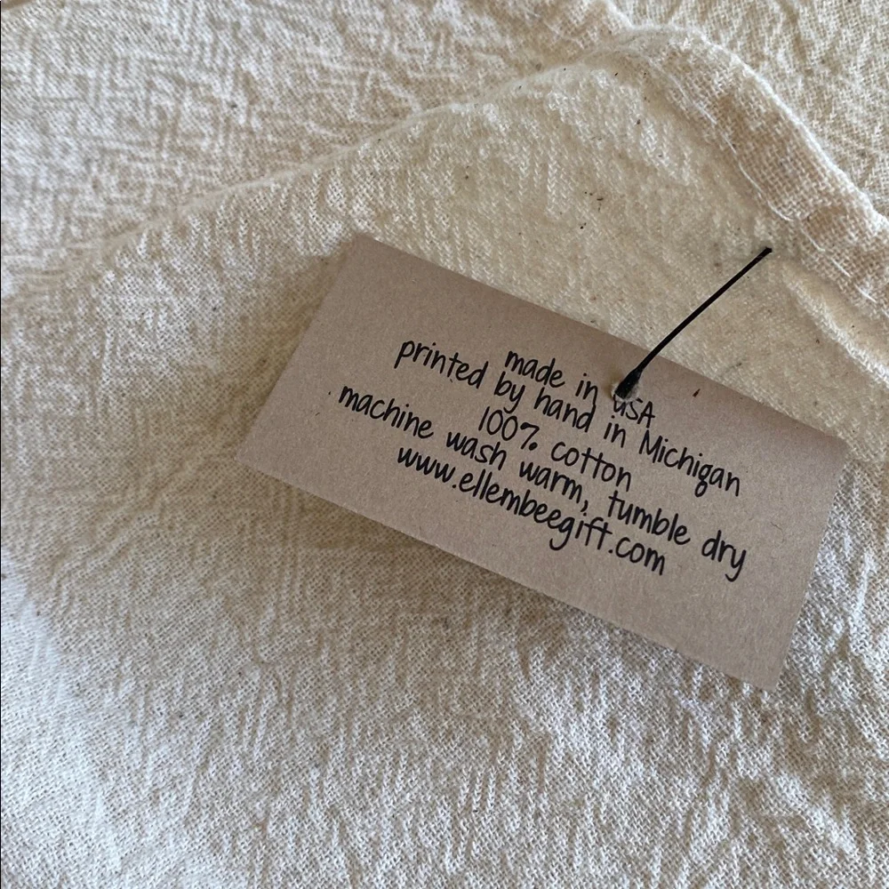 Set of 2 Ellembee Gift Natural Cotton Kitchen Towels, Tea Towels NWT,